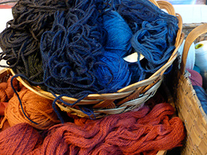 selection of dyed yarns